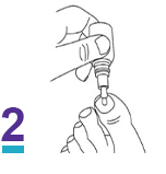 Step 2 squeeze to apply one drop
